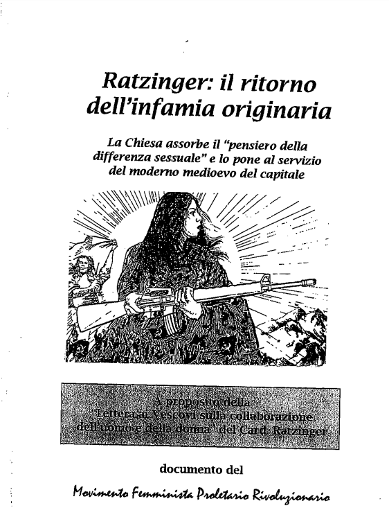 Ratzinger, espressione della Chiesa più conservatrice e teorico del “moderno medioevo” contro le donne, è morto!